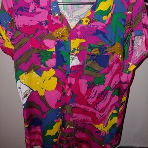 Multi-color button down top